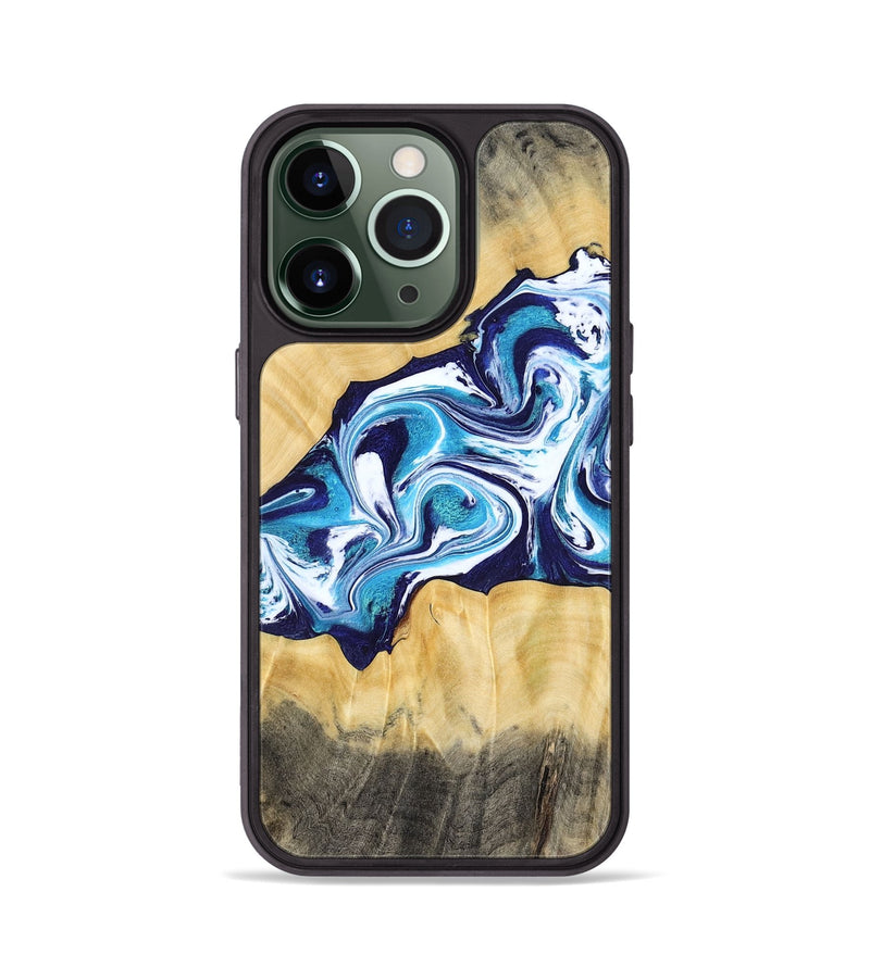 iPhone 13 Pro Wood Phone Case - Jaxson (Blue, 779467)