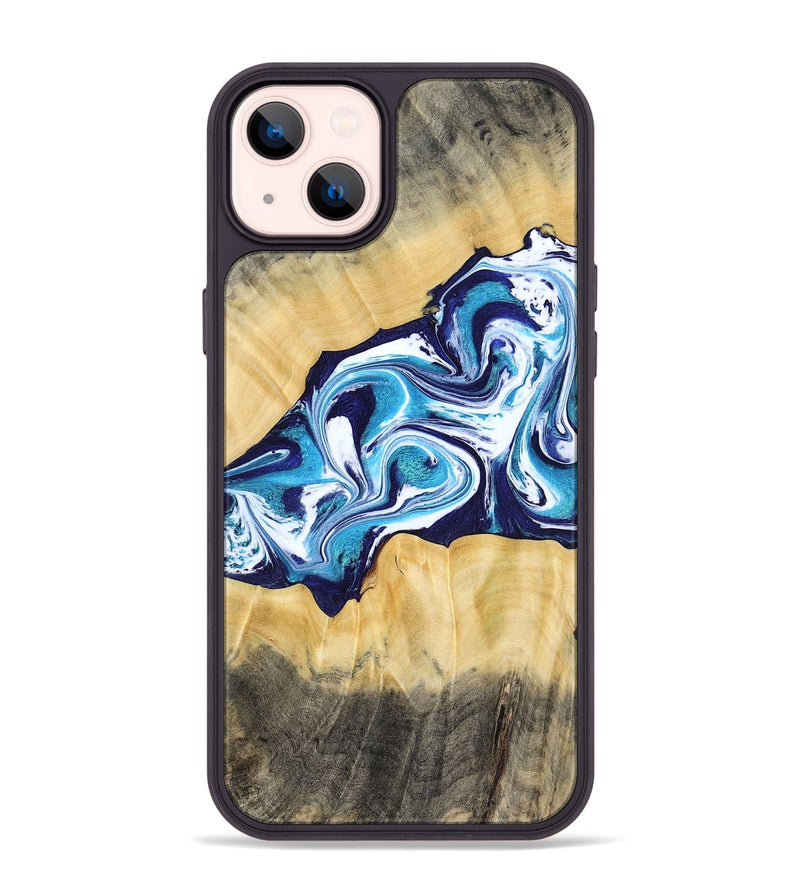 iPhone 14 Plus Wood Phone Case - Jaxson (Blue, 779467)
