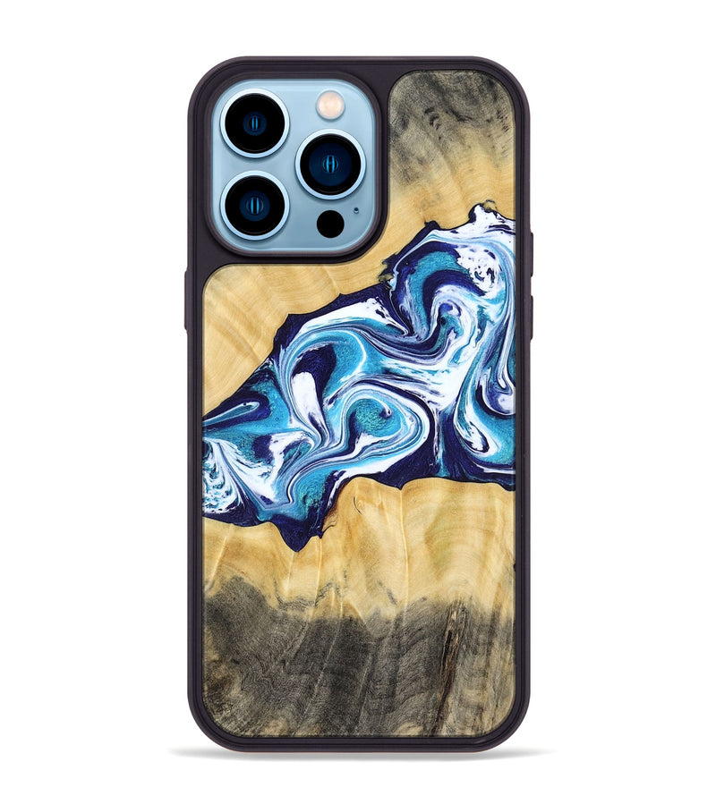 iPhone 14 Pro Max Wood Phone Case - Jaxson (Blue, 779467)