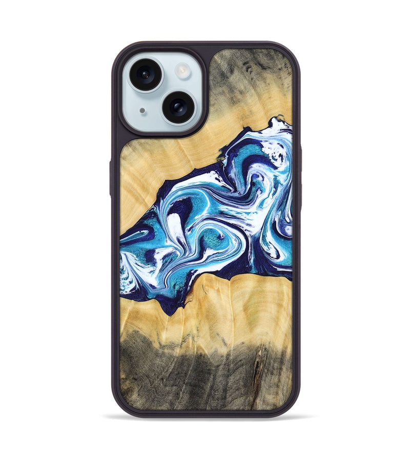 iPhone 15 Wood Phone Case - Jaxson (Blue, 779467)