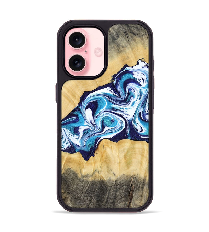 iPhone 16 Wood Phone Case - Jaxson (Blue, 779467)