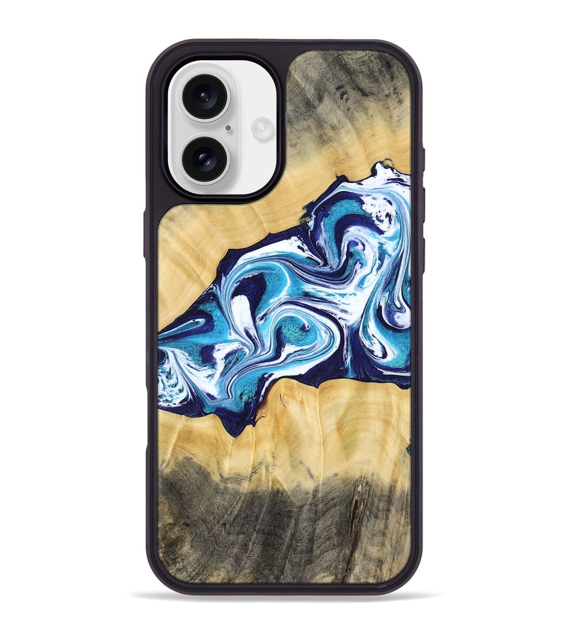 iPhone 16 Plus Wood Phone Case - Jaxson (Blue, 779467)