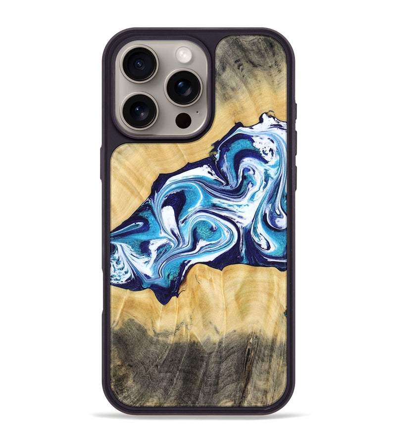 iPhone 16 Pro Max Wood Phone Case - Jaxson (Blue, 779467)