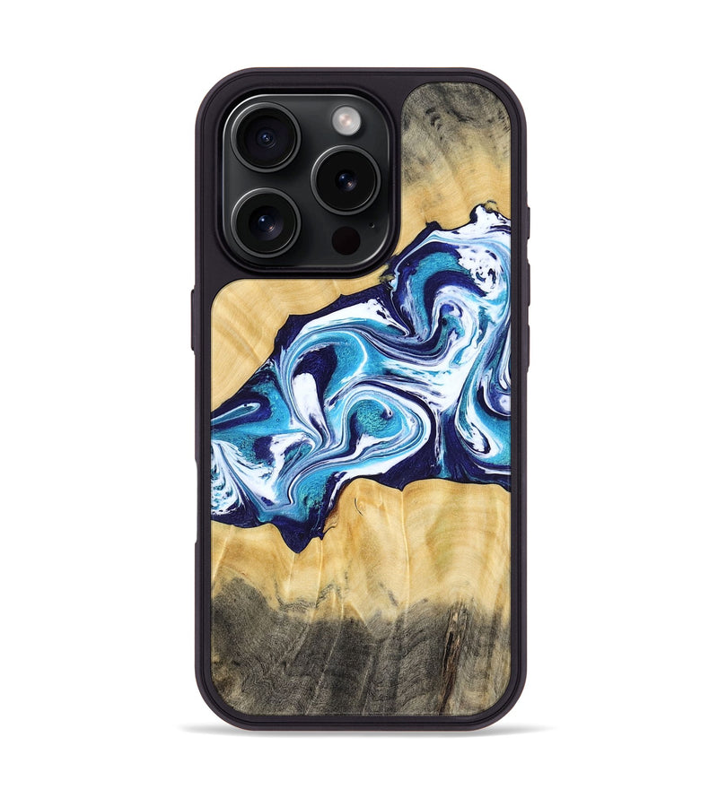iPhone 16 Pro Wood Phone Case - Jaxson (Blue, 779467)