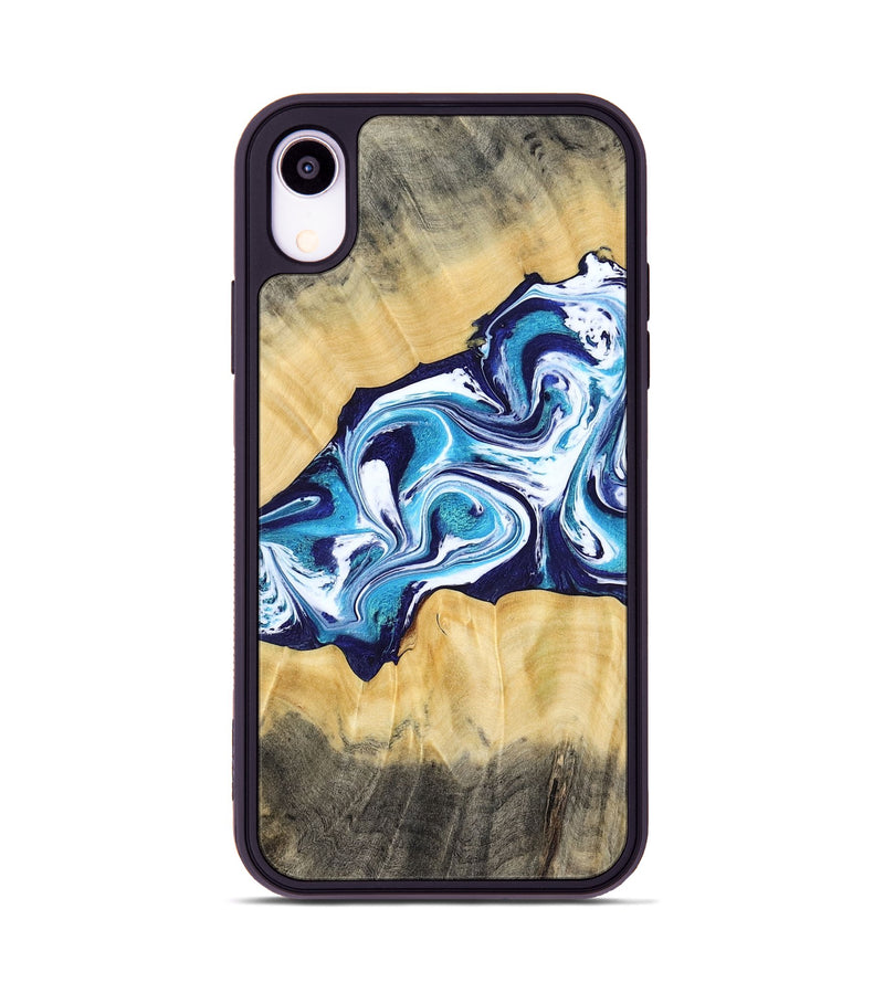 iPhone Xr Wood Phone Case - Jaxson (Blue, 779467)