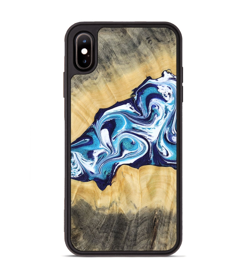 iPhone Xs Max Wood Phone Case - Jaxson (Blue, 779467)