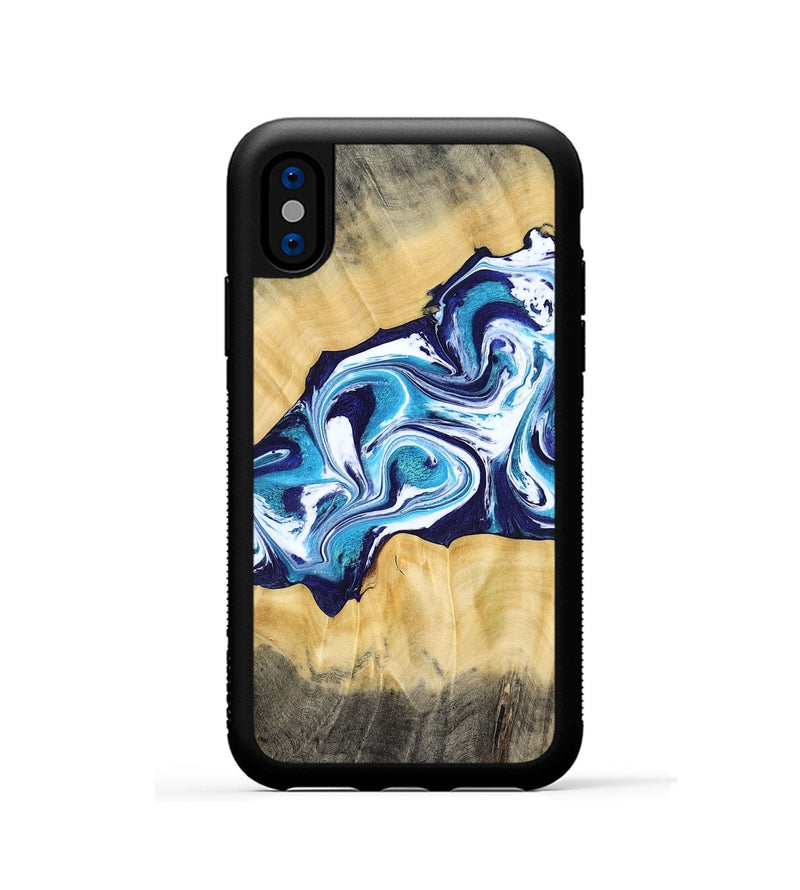 iPhone Xs Wood Phone Case - Jaxson (Blue, 779467)