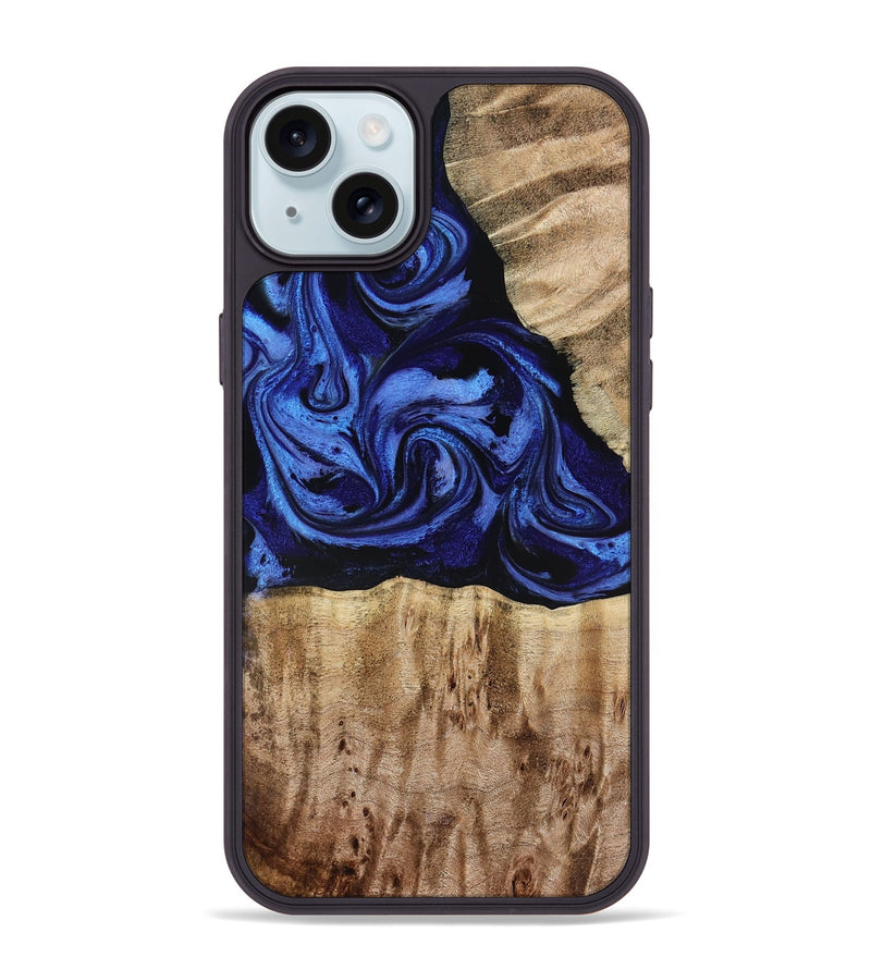 iPhone 15 Plus Wood Phone Case - Salina (Blue, 779469)