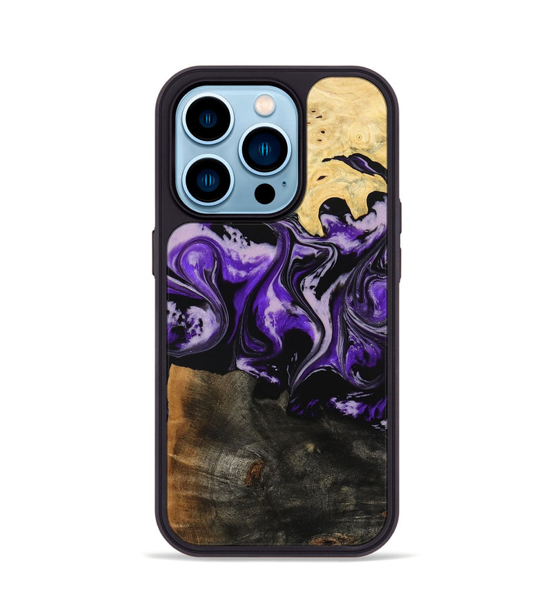 iPhone 14 Pro Wood Phone Case - Caryl (Purple, 779627)