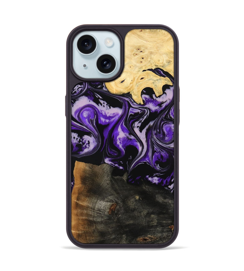 iPhone 15 Wood Phone Case - Caryl (Purple, 779627)