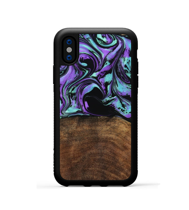 iPhone Xs Wood Phone Case - Kala (Purple, 779628)