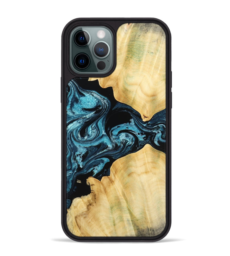 iPhone 12 Pro Max Wood Phone Case - Kylah (Blue, 779641)