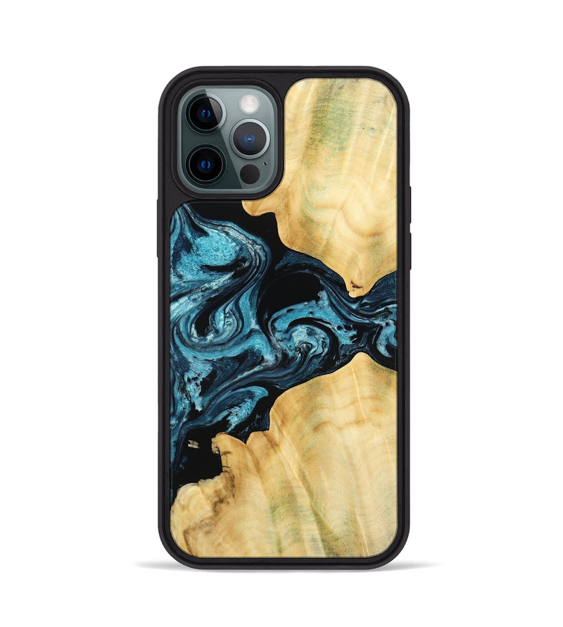 iPhone 12 Pro Wood Phone Case - Kylah (Blue, 779641)