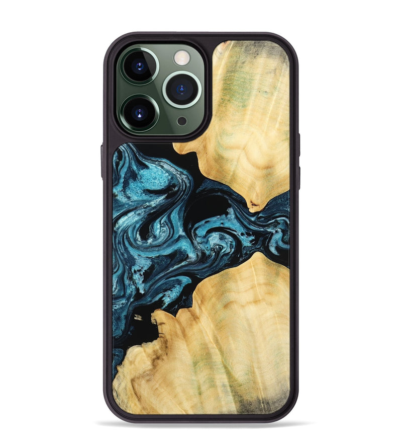 iPhone 13 Pro Max Wood Phone Case - Kylah (Blue, 779641)