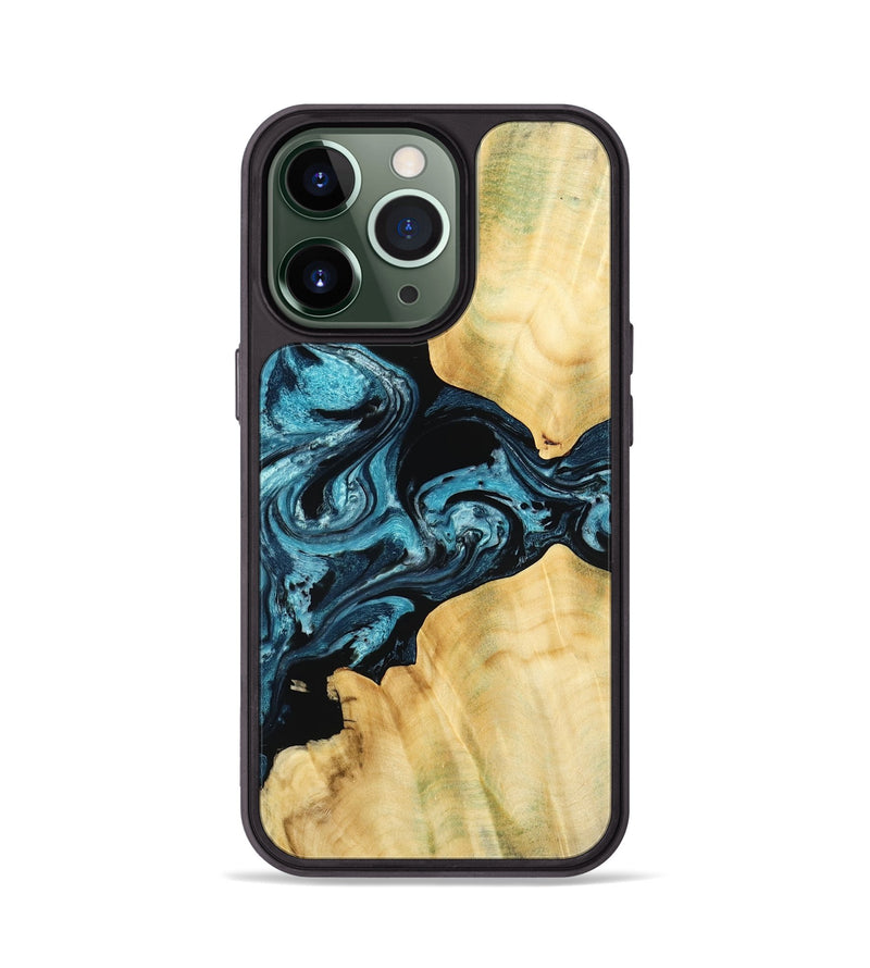 iPhone 13 Pro Wood Phone Case - Kylah (Blue, 779641)