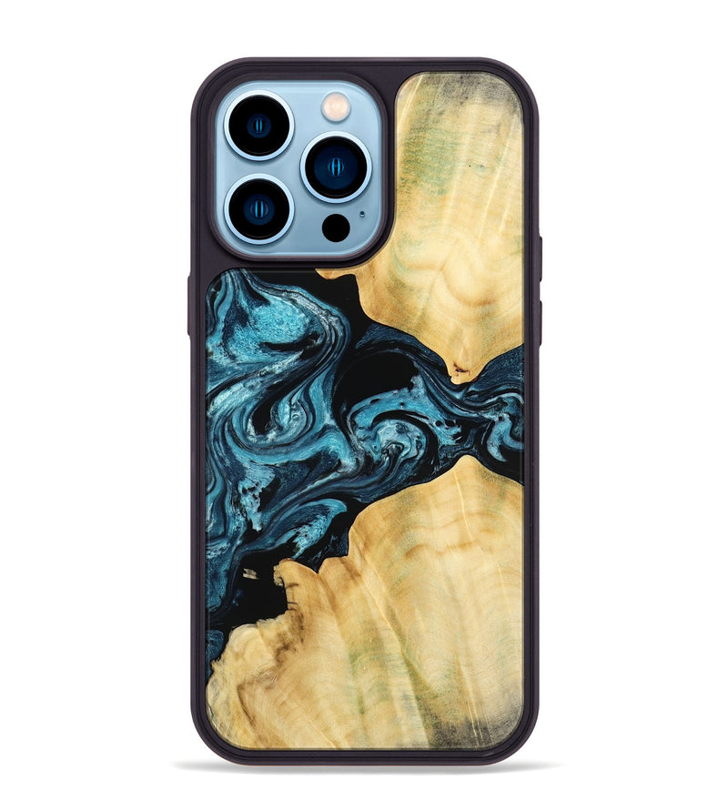 iPhone 14 Pro Max Wood Phone Case - Kylah (Blue, 779641)