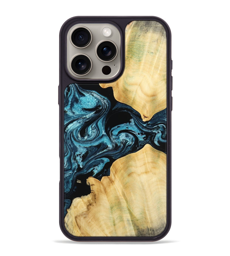 iPhone 16 Pro Max Wood Phone Case - Kylah (Blue, 779641)