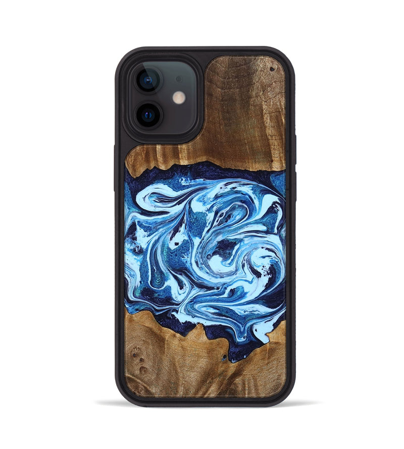 iPhone 12 Wood Phone Case - Stefani (Blue, 780055)