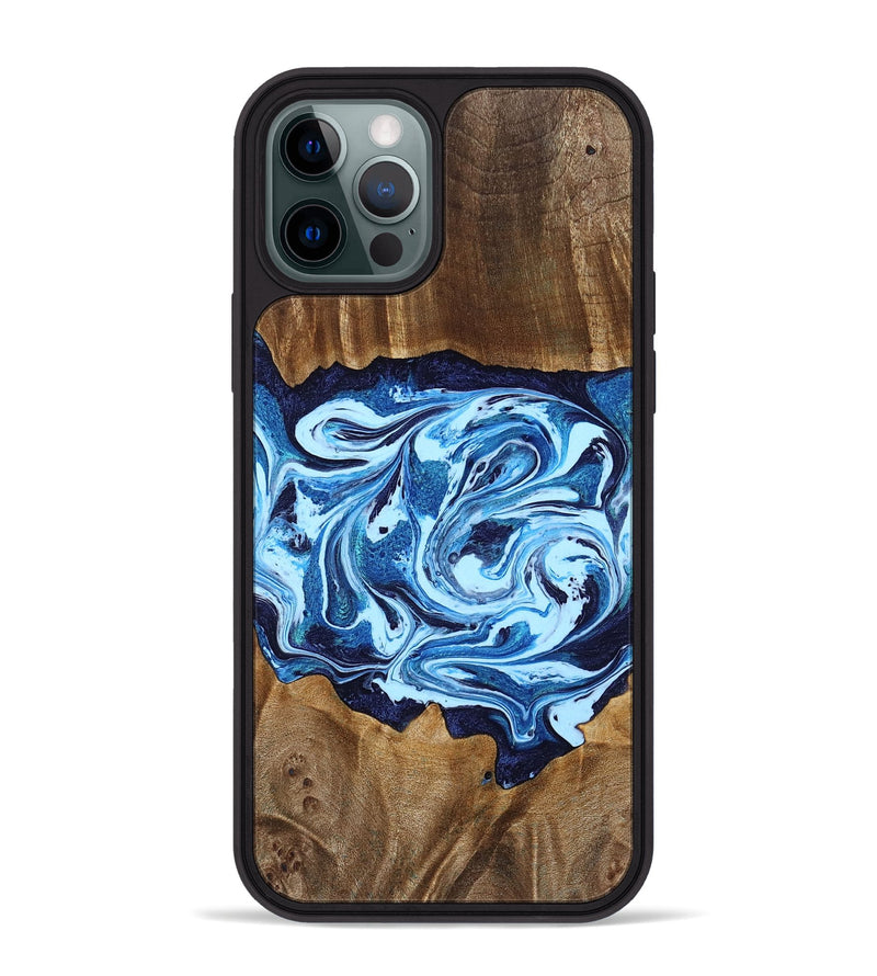 iPhone 12 Pro Max Wood Phone Case - Stefani (Blue, 780055)