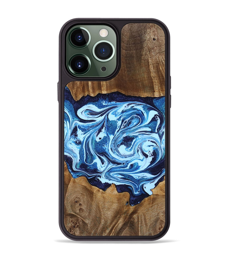 iPhone 13 Pro Max Wood Phone Case - Stefani (Blue, 780055)