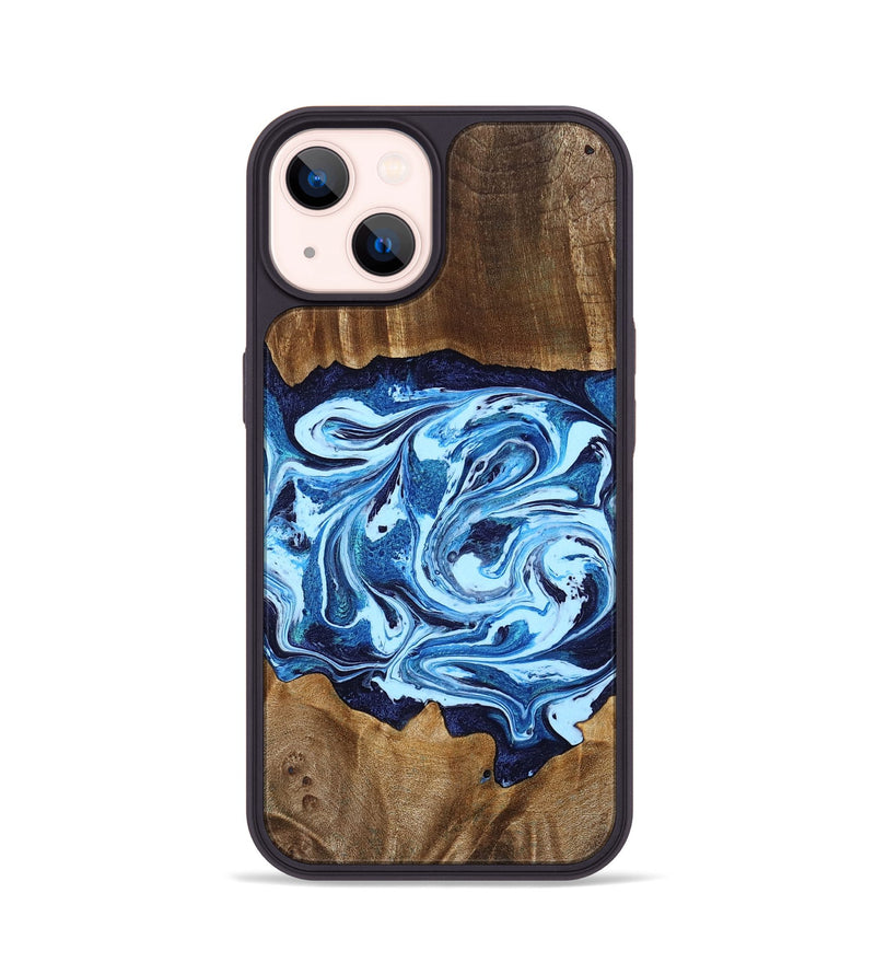 iPhone 14 Wood Phone Case - Stefani (Blue, 780055)