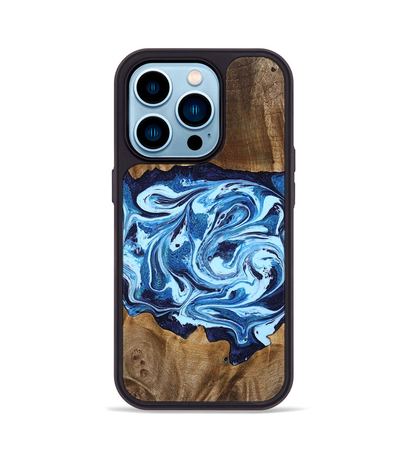 iPhone 14 Pro Wood Phone Case - Stefani (Blue, 780055)