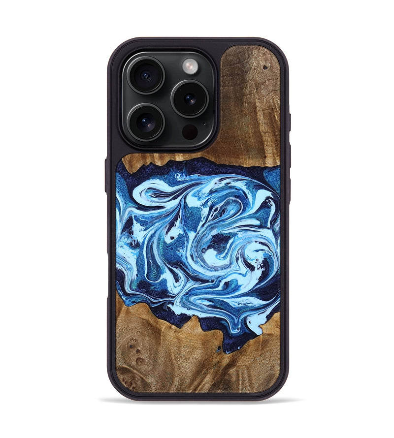 iPhone 16 Pro Wood Phone Case - Stefani (Blue, 780055)