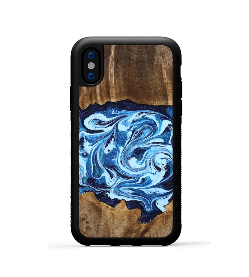iPhone Xs Wood Phone Case - Stefani (Blue, 780055)