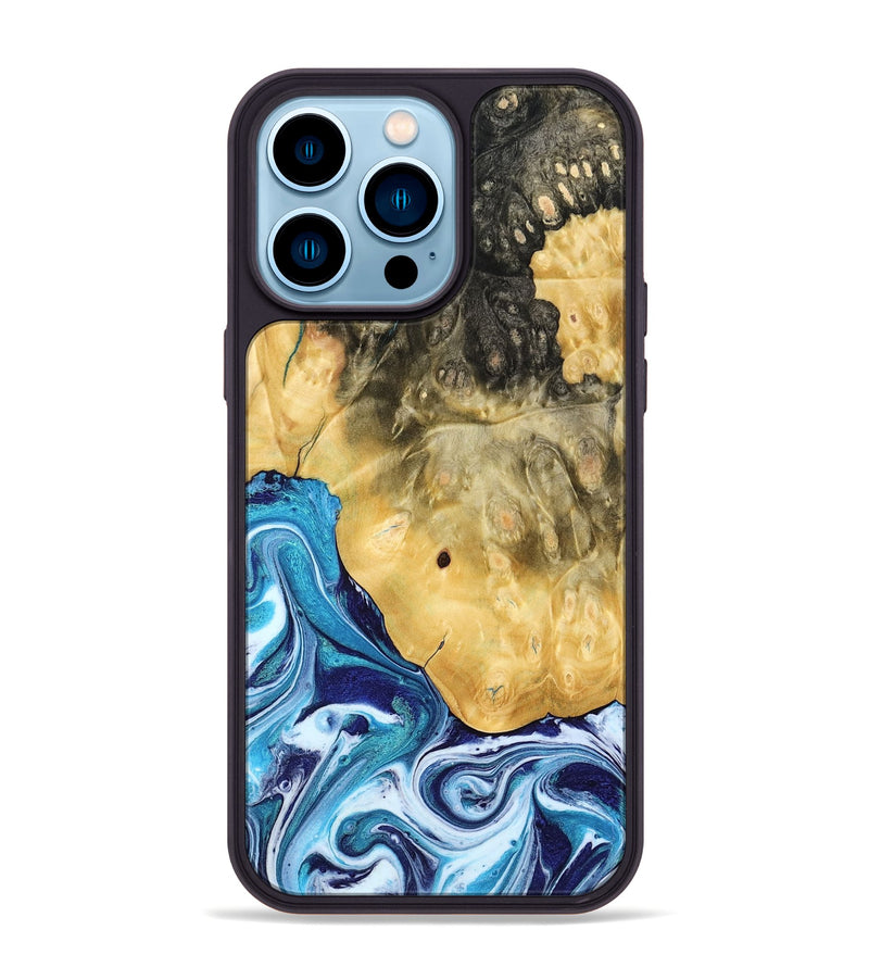 iPhone 14 Pro Max Wood Phone Case - Kianna (Blue, 780060)