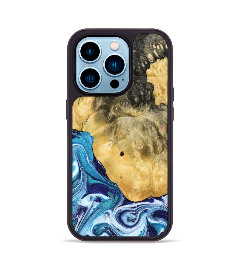 iPhone 14 Pro Wood Phone Case - Kianna (Blue, 780060)
