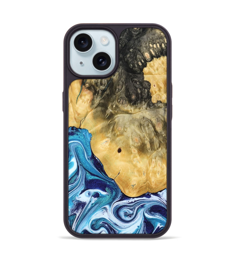 iPhone 15 Wood Phone Case - Kianna (Blue, 780060)