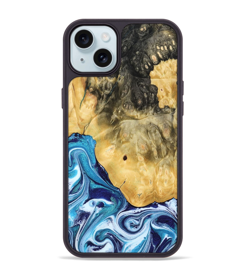 iPhone 15 Plus Wood Phone Case - Kianna (Blue, 780060)