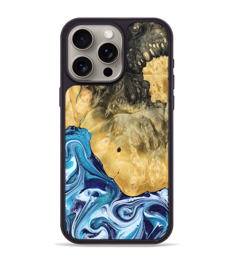 iPhone 15 Pro Max Wood Phone Case - Kianna (Blue, 780060)