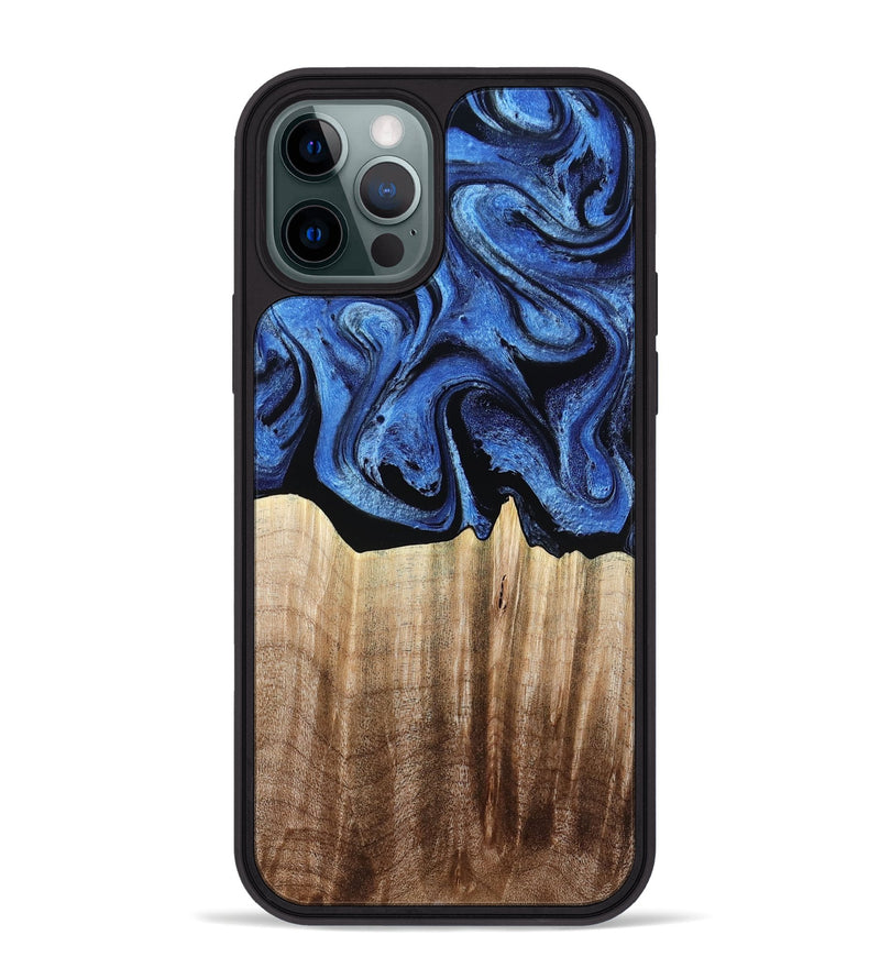 iPhone 12 Pro Max Wood Phone Case - Neo (Blue, 780062)