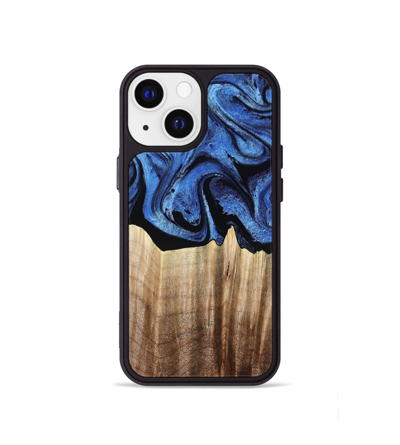 iPhone 13 mini Wood Phone Case - Neo (Blue, 780062)