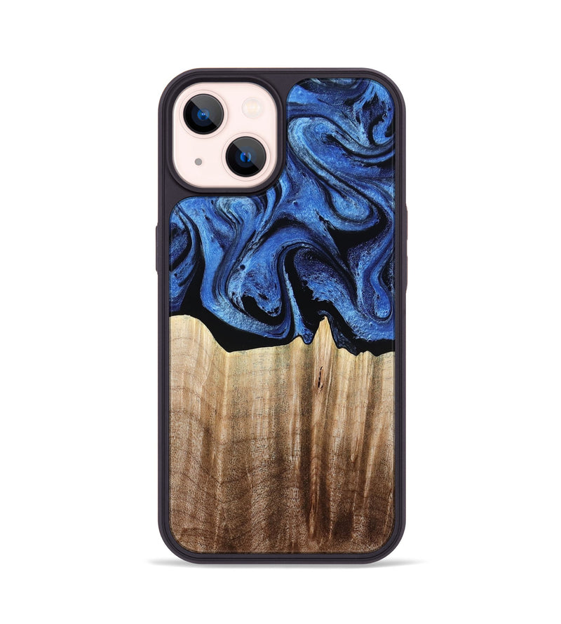 iPhone 14 Wood Phone Case - Neo (Blue, 780062)