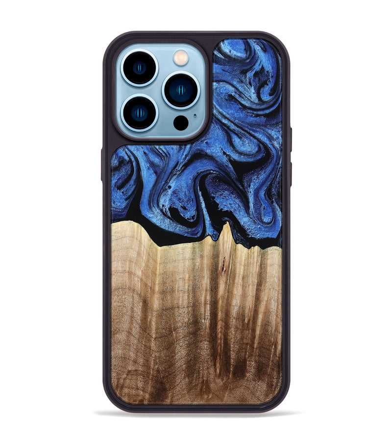 iPhone 14 Pro Max Wood Phone Case - Neo (Blue, 780062)