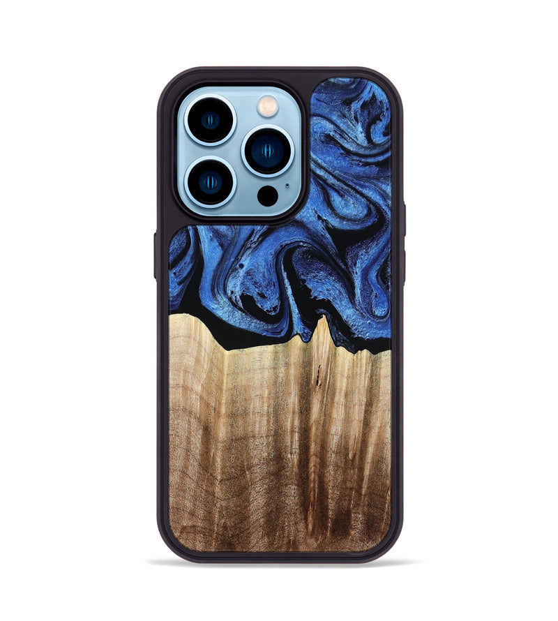 iPhone 14 Pro Wood Phone Case - Neo (Blue, 780062)