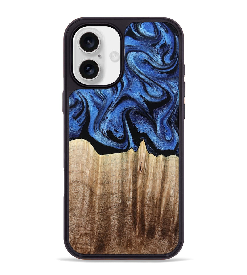 iPhone 16 Plus Wood Phone Case - Neo (Blue, 780062)