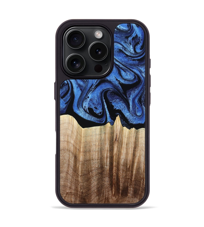 iPhone 16 Pro Wood Phone Case - Neo (Blue, 780062)