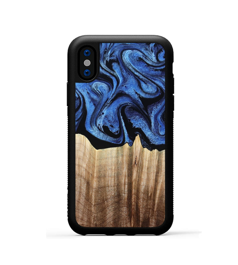 iPhone Xs Wood Phone Case - Neo (Blue, 780062)