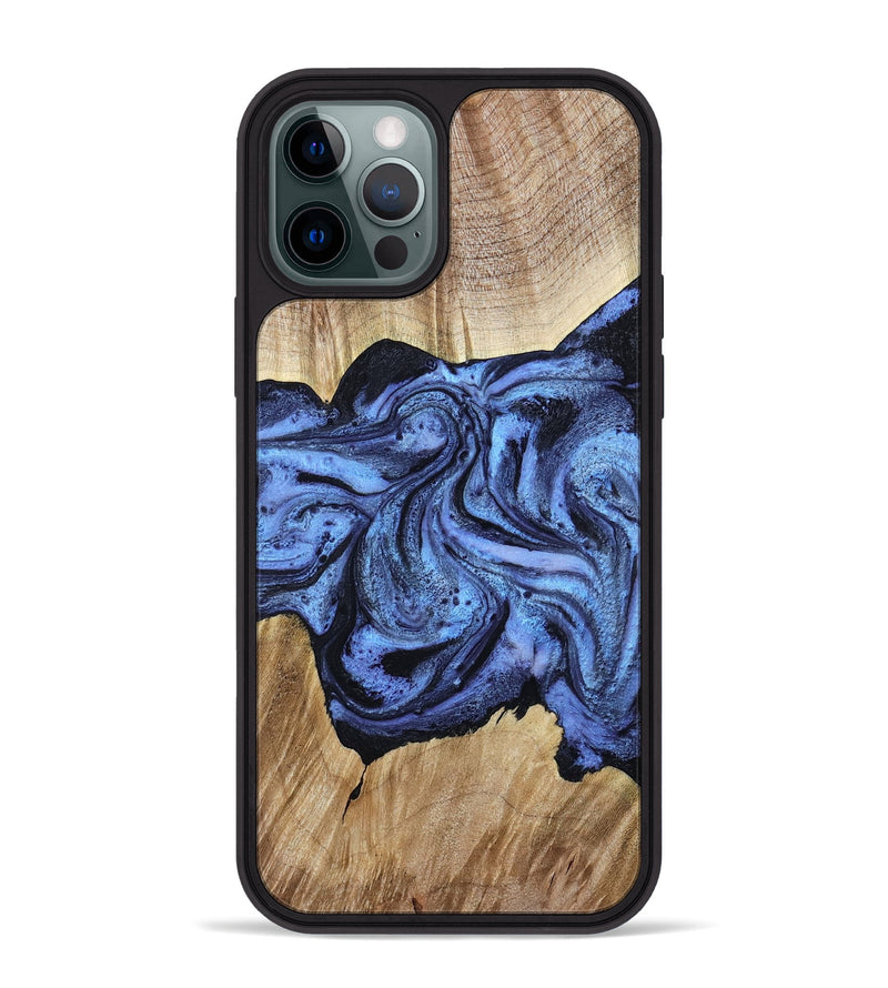 iPhone 12 Pro Max Wood Phone Case - Adrien (Blue, 780066)