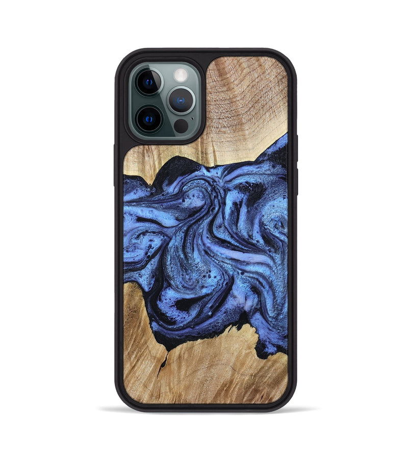 iPhone 12 Pro Wood Phone Case - Adrien (Blue, 780066)