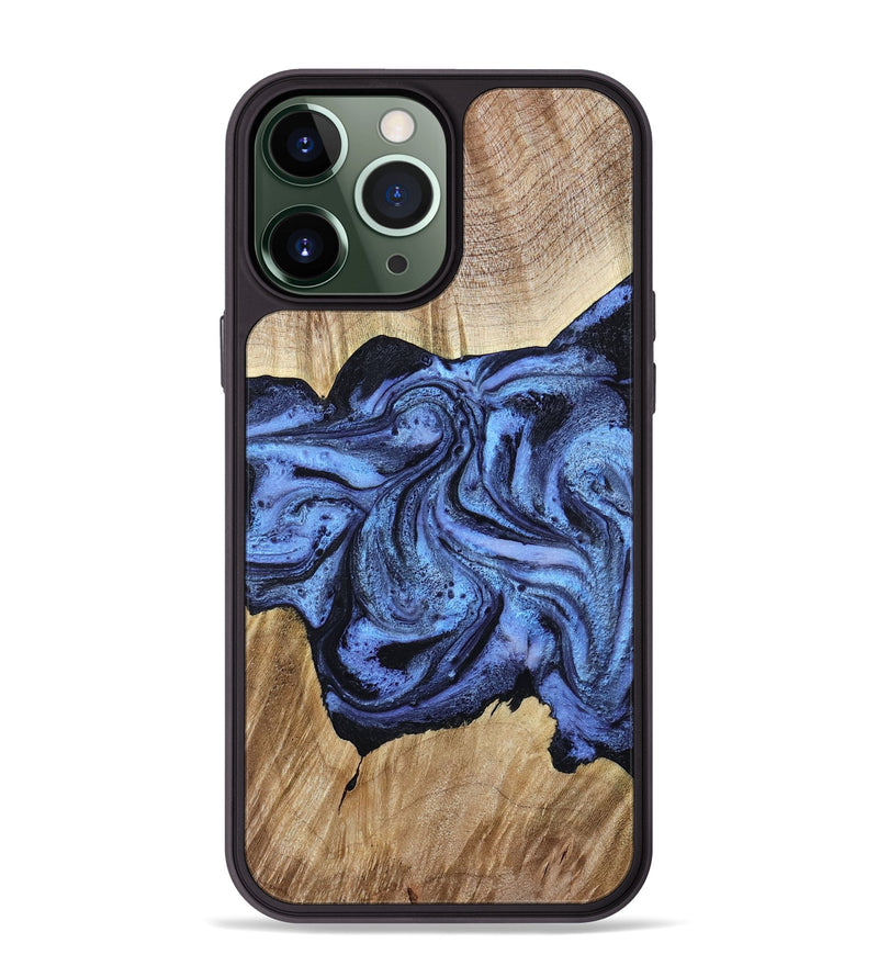 iPhone 13 Pro Max Wood Phone Case - Adrien (Blue, 780066)