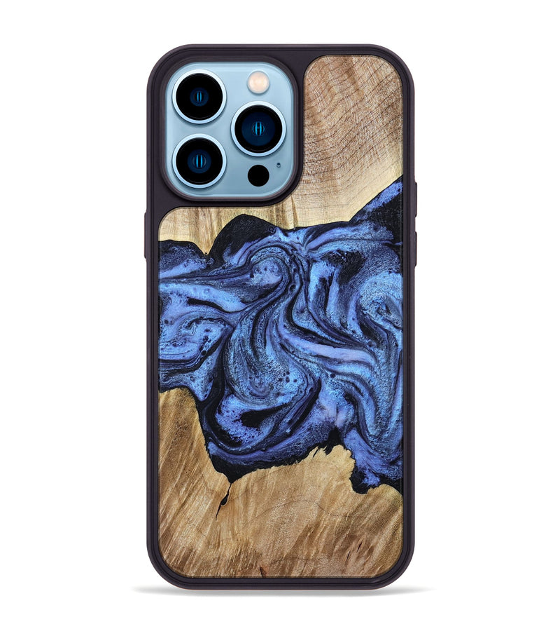 iPhone 14 Pro Max Wood Phone Case - Adrien (Blue, 780066)