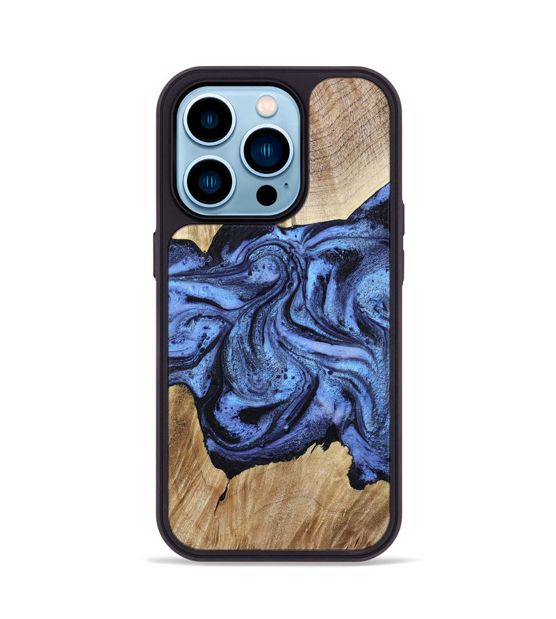 iPhone 14 Pro Wood Phone Case - Adrien (Blue, 780066)