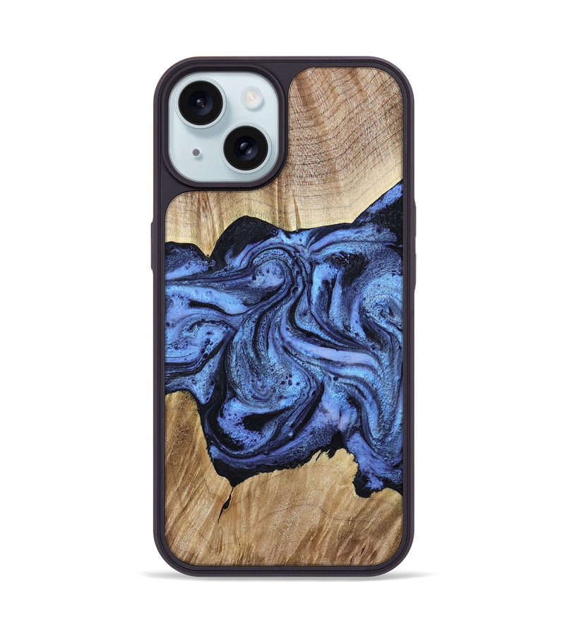 iPhone 15 Wood Phone Case - Adrien (Blue, 780066)