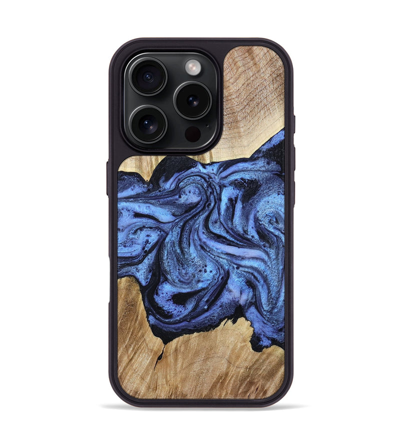 iPhone 16 Pro Wood Phone Case - Adrien (Blue, 780066)