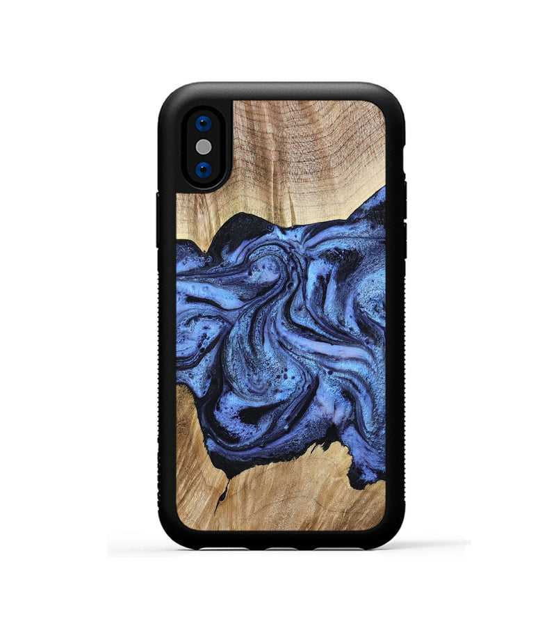 iPhone Xs Wood Phone Case - Adrien (Blue, 780066)