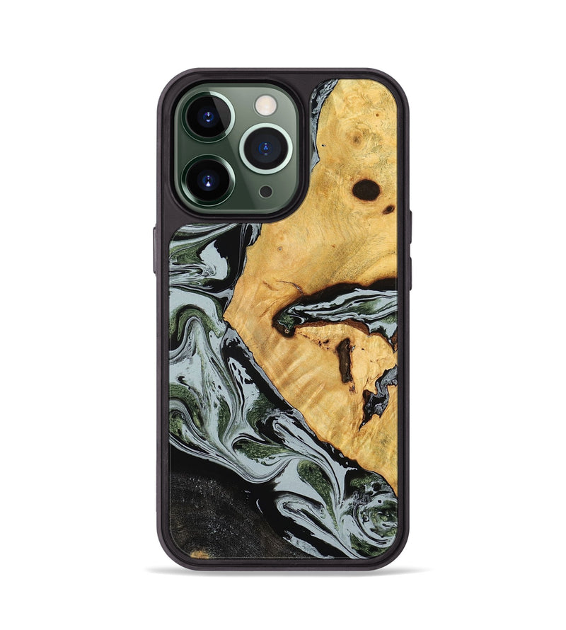 iPhone 13 Pro Wood Phone Case - Ezekiel (Black & White, 780071)